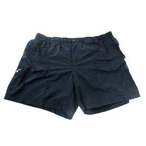 Columbia Cargo Shorts Womens Large Black Solid Nylon Casual Hiking Elastic Waist
